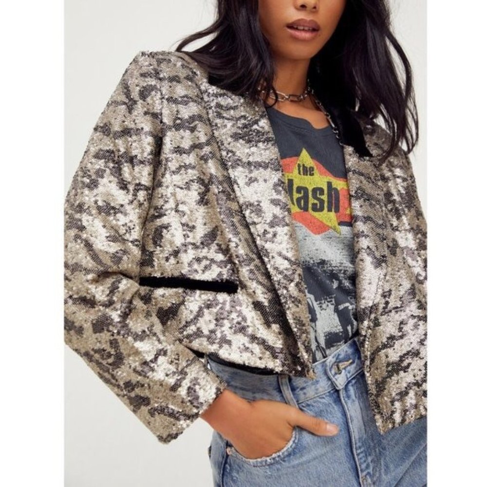 Sequin Camouflage Jacket